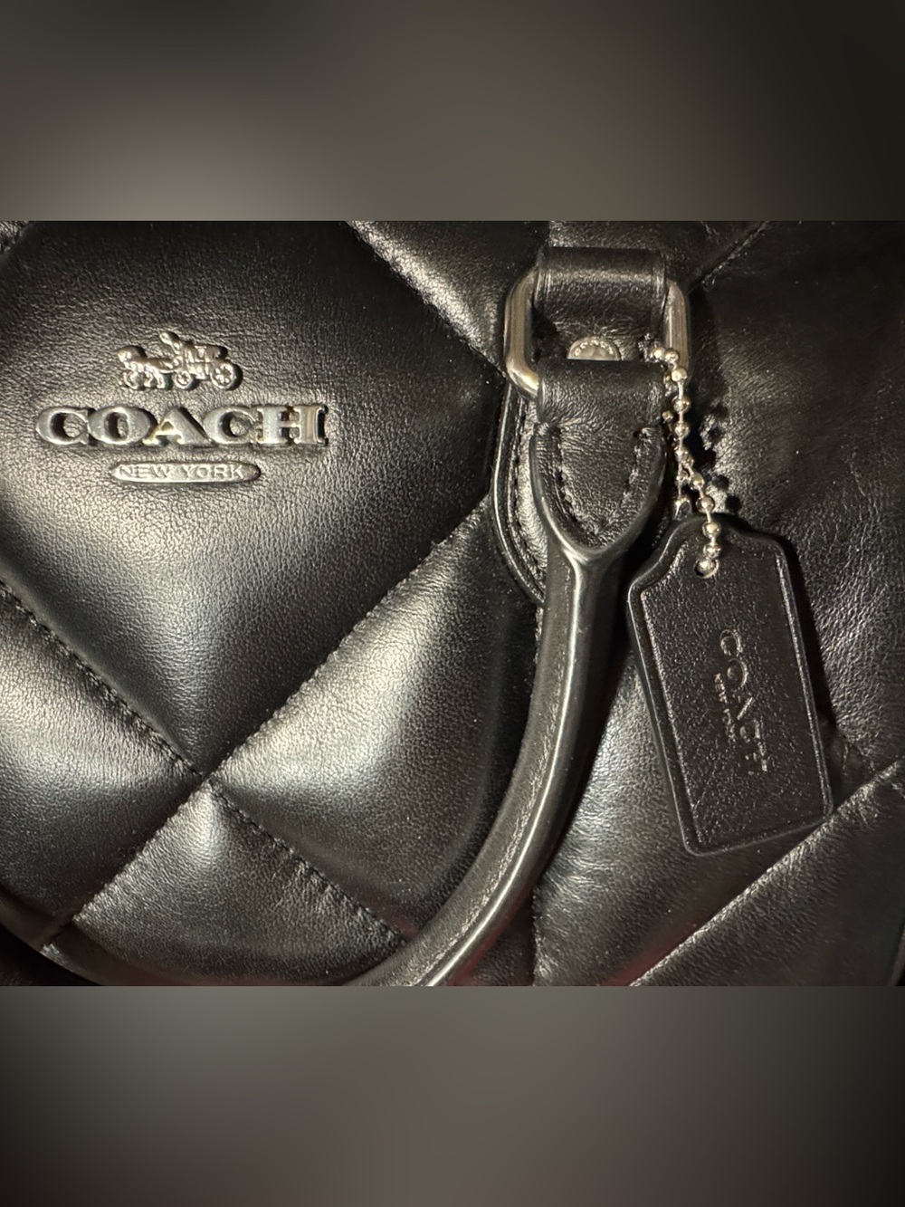 Coach Rowan Satchel Leather Purse With Puffy Diamond Quilting - Picture 8 of 15